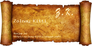 Zolnay Kitti névjegykártya